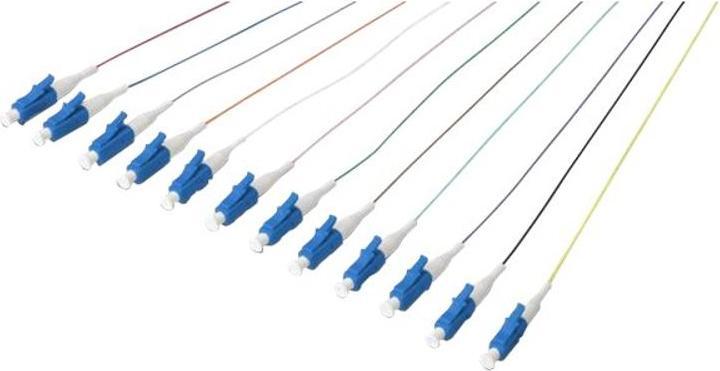 Actual product image Digitus LC Fiber Pigtail Loose Buffer 09/125 12 pcs. color code DIN IEC 304 singlemode OS2 length 2m (2 m)