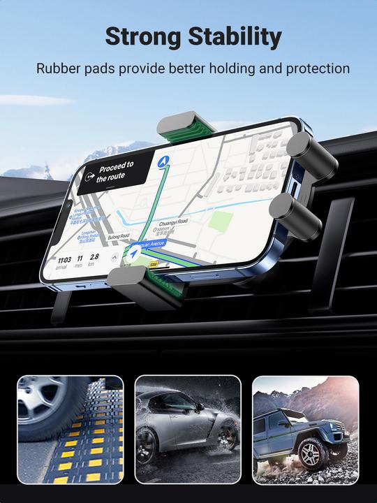 Immagine prodotto Ugreen Supporto per auto per griglia di ventilazione con ricarica induttiva CD256 (argento)