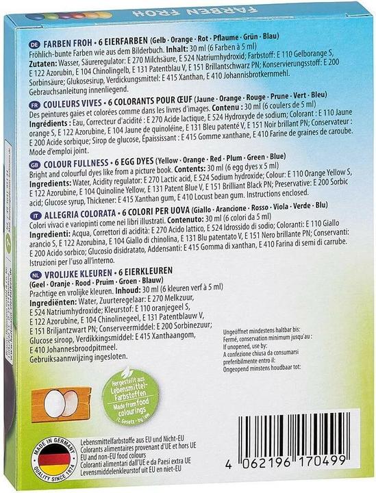 Nutritional values and ingredients Brauns Heitmann Egg colours happy