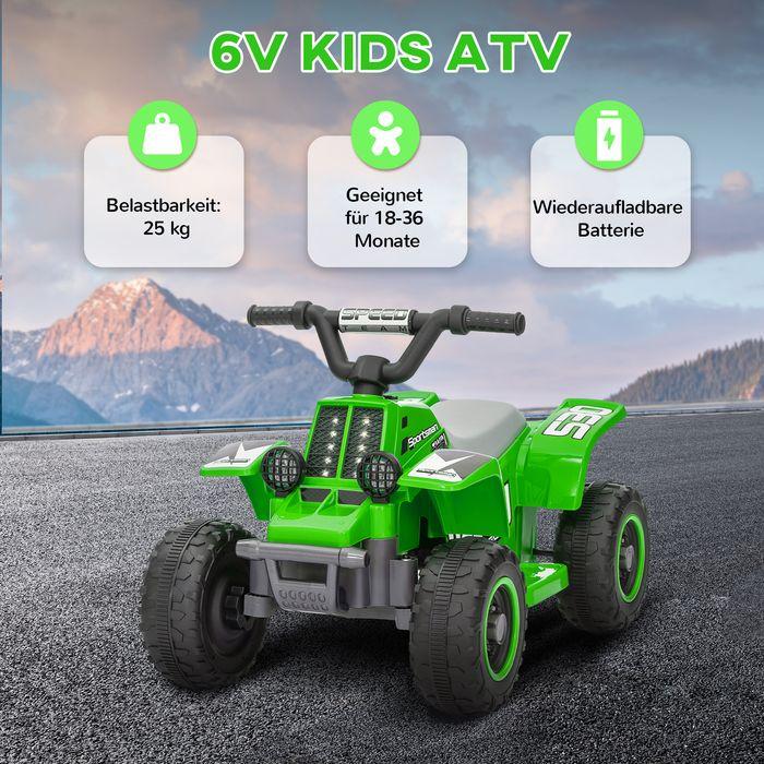 Produktbild Swisshandel24 Kinder Elektro-Quad Elektro Kinderquad mit Vorwärts-und Rückwärtsfunktion Grün (6 V)