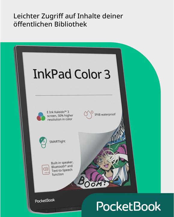 Image du produit PocketBook InkPad Color 3 (7.80", 32 Go, Mer déchaînée)
