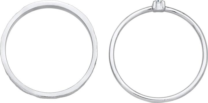 Produktbild Elli Kristall Ring, Organic, Ring Set, Solitär-Ring (58, 925 Silber)