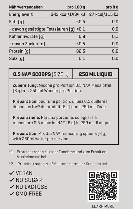Nutritional values and ingredients Nutriathletic EAA BCAA Powder (1 Piece, Powder, 300 g)