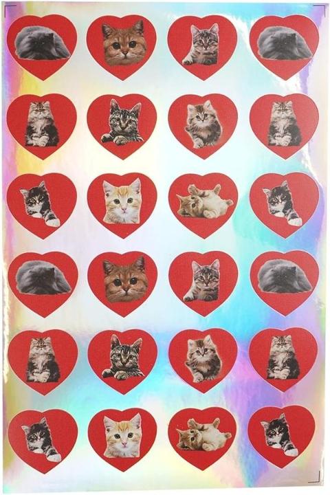 Arpex Herzaufkleber mit Katzen