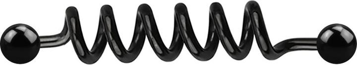 Actual product image Star Piercing Barbell black coil with two balls (without brass, Surgical steel 316L)