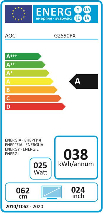 Energie-Label AOC G2590PX (1920 x 1080 Pixel, 24.50")