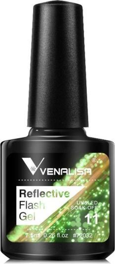 Produktbild Venalisa Gellack Reflective Neon Disco Gel BD11 (Dunkel-grün, Gel-Effekt Nagellack)