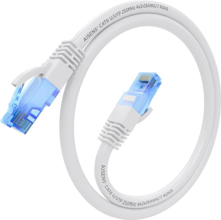 Image du produit Aisens CABLE RED LATIGUILLO RJ45 CAT.6 UTP AWG26 CCA BLANCO 25CM (U/UTP, CAT6, 0.25 m)