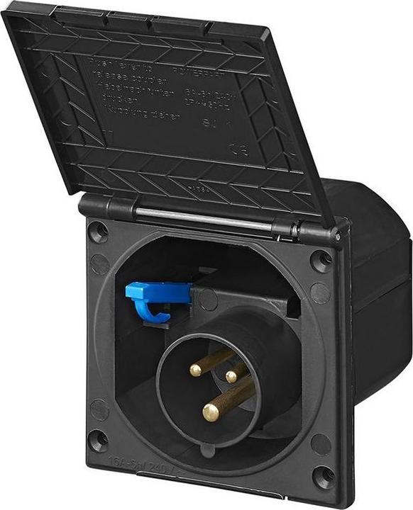 ProPlus CEE-Einspeisestecker Einbau eckig schwarz