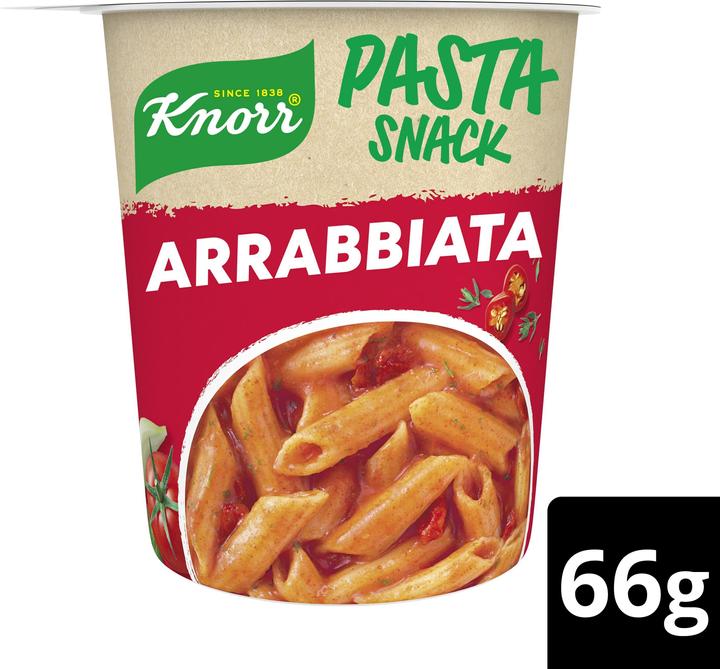 Image du produit Knorr Pasta Snack Arrabbiata Gobelet, Plat cuisiné instantané avec sauce piquante, prêt en 5 minutes (80 g)
