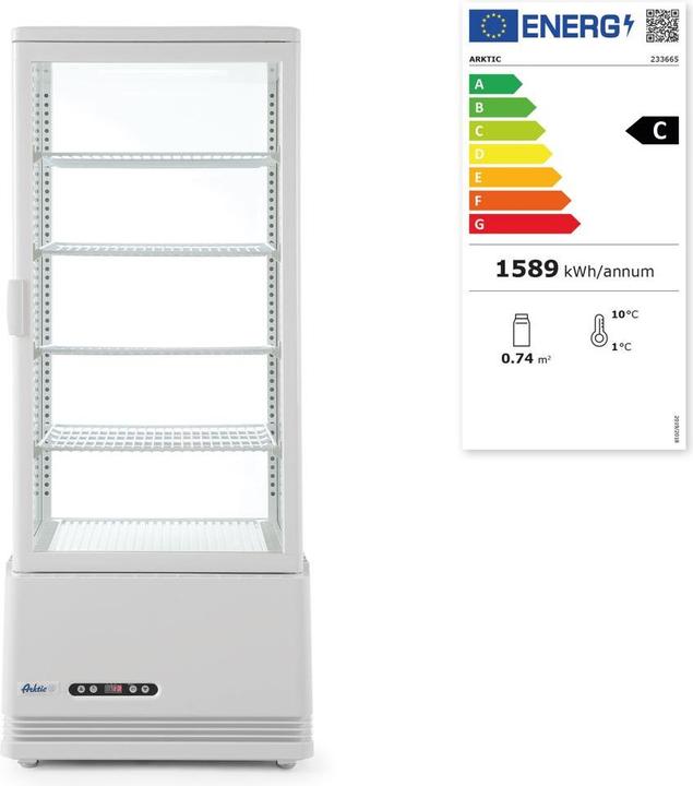 Etichetta energetica Hendi Armadio superiore bianco 98 l antiappannamento altezza 1116 (98 l)