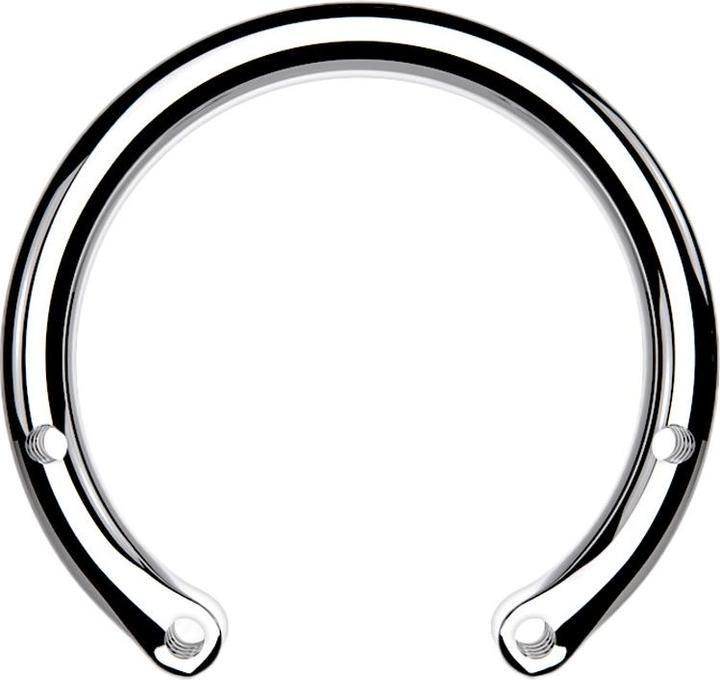Actual product image Star Piercing Circular barbell bar silver with four 0.8 mm threaded holes (without brass, Titanium G23)