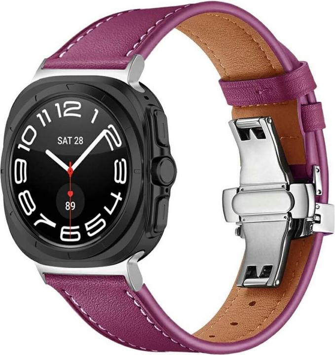 Produktbild Cover-Discount Galaxy Watch Ultra (47mm) - Lederarmband Ersatz mit Butterfly Verschluss (Leder)