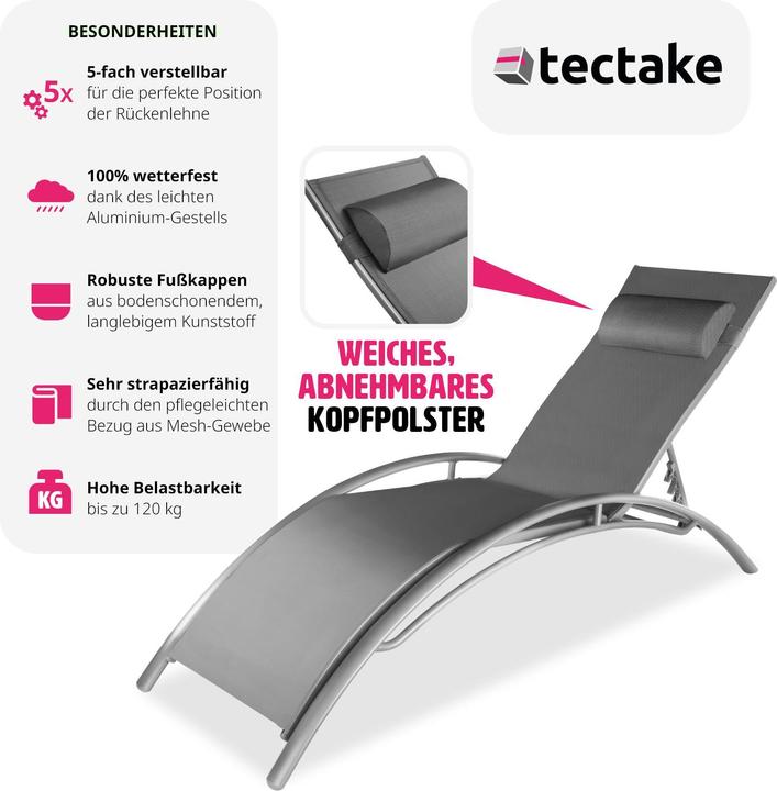 Image du produit tectake 2x Bains de soleil (158 cm)