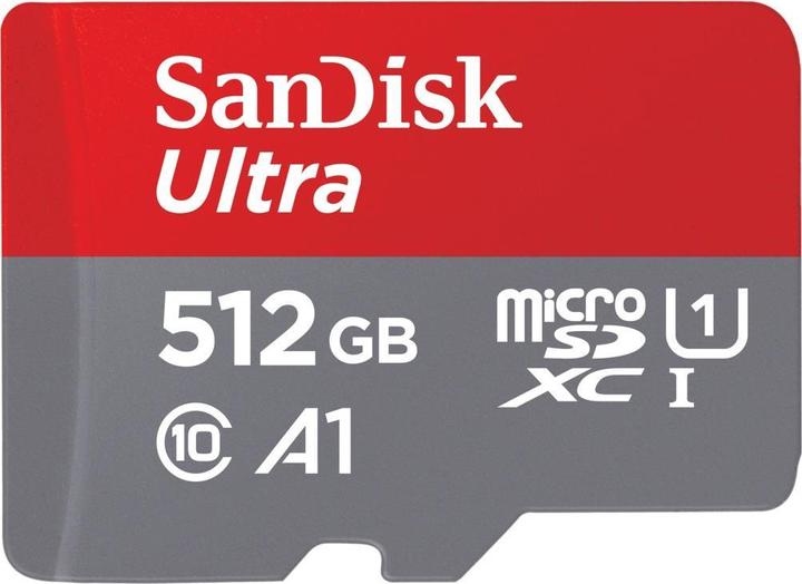 Produktbild SanDisk microSDHC Ultra 512GB (UHS-1/Cl.10/100MB/s) + Adapter, Tablet (512 GB, microSDHC, U1, UHS-I)