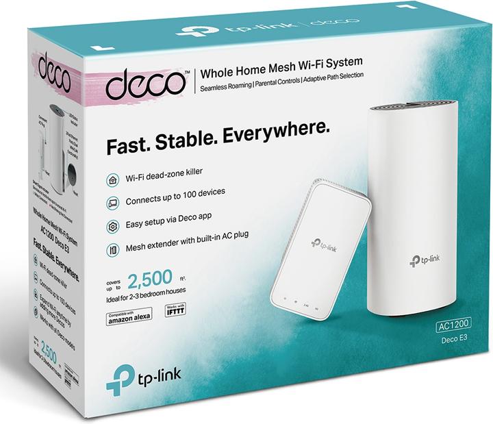 Produktbild TP-Link Deco E3 WLAN Mesh (AC1200) mit Wand-Plug-Extender 2er Set