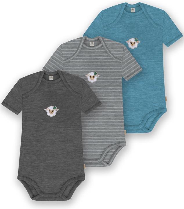 Normani 3er Set Baby Merino Body Kurzarm „Tauranga" - 9299