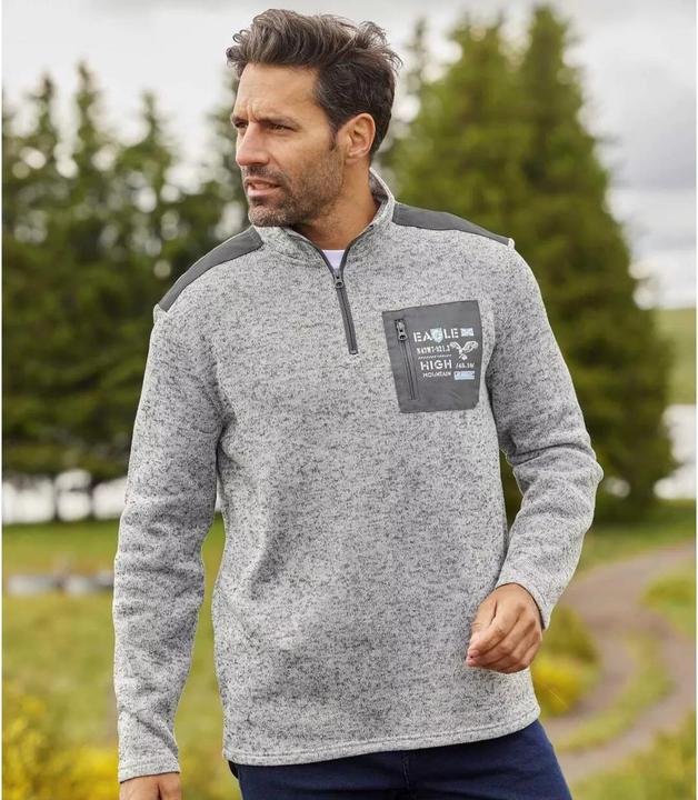 Actual product image Atlas For Men Mens Mottled Brushed Fleece Jumper (4XL)