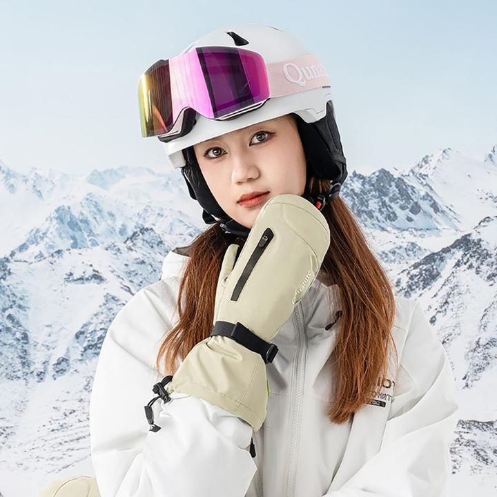 Actual product image Dakine The others Qunature Qunature Full Length Ski Gloves Size L - Light Brown (L)