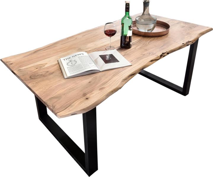 Image du produit SIT Möbel Table en bois massif Ux3.6 Acacia naturel antique noir antique (200 x 76 x 100 cm)