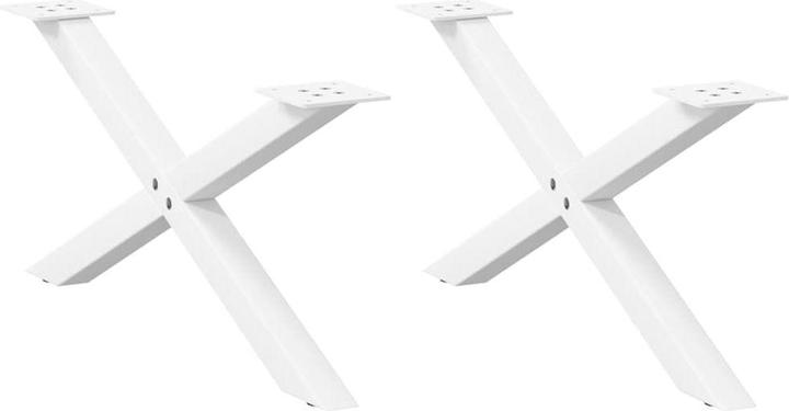 Actual product image VidaXL Coffee table legs X-shape 2 pcs. White 70x(30-31) cm steel table leg