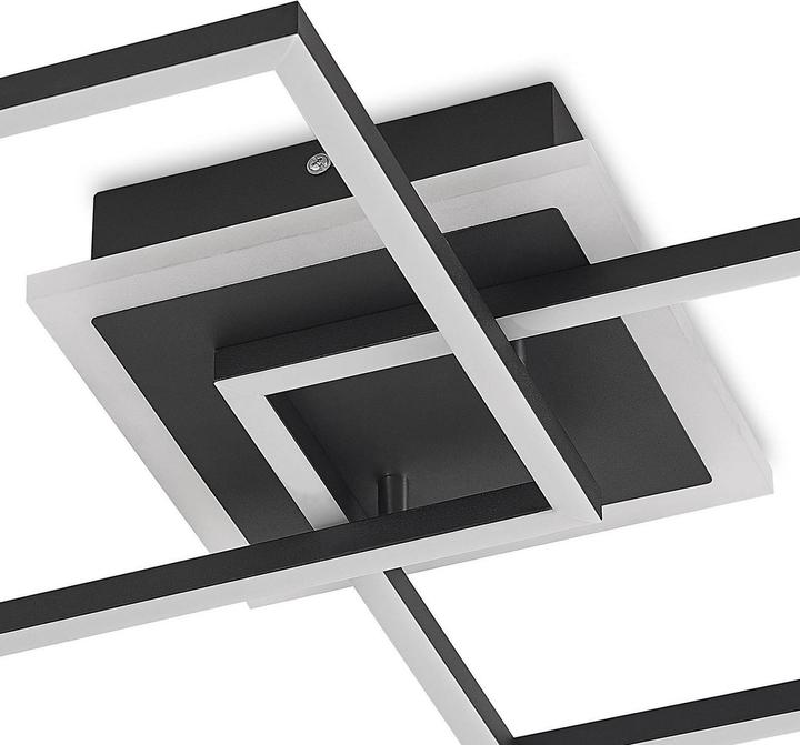 Actual product image Lindby LED Ceiling Lamp Fjardo CCT Squares Black (1240 lm)