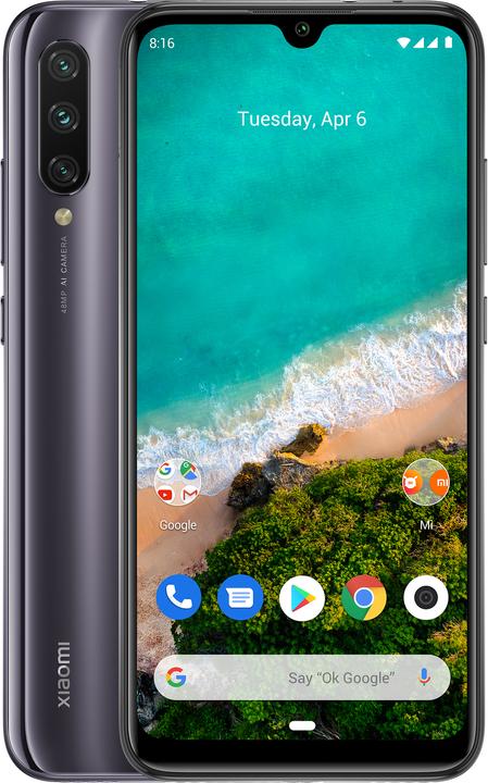 Xiaomi Mi A3 (128 GB, Kind of Grey, 6.08", Hybrid Dual SIM, 48 Mpx, 4G)