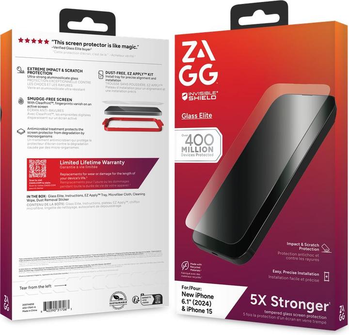 Productafbeelding Zagg Glas Elite (1 Stuk, Apple iPhone 16)