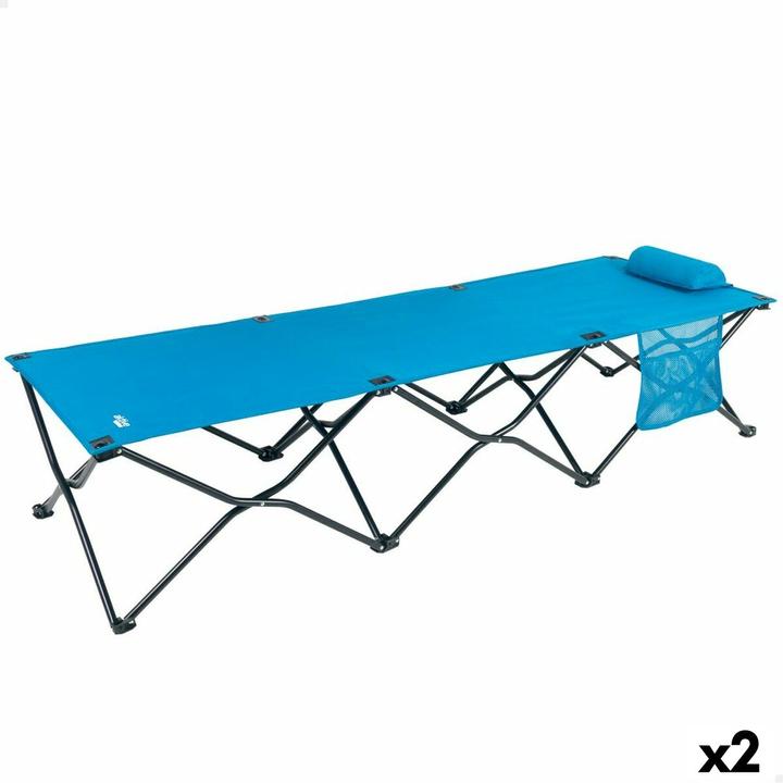 Immagine prodotto Aktive Letto pieghevole blu da campeggio 178 x 62 x 38 cm 178 x 38 x 62 cm (2 pezzi)