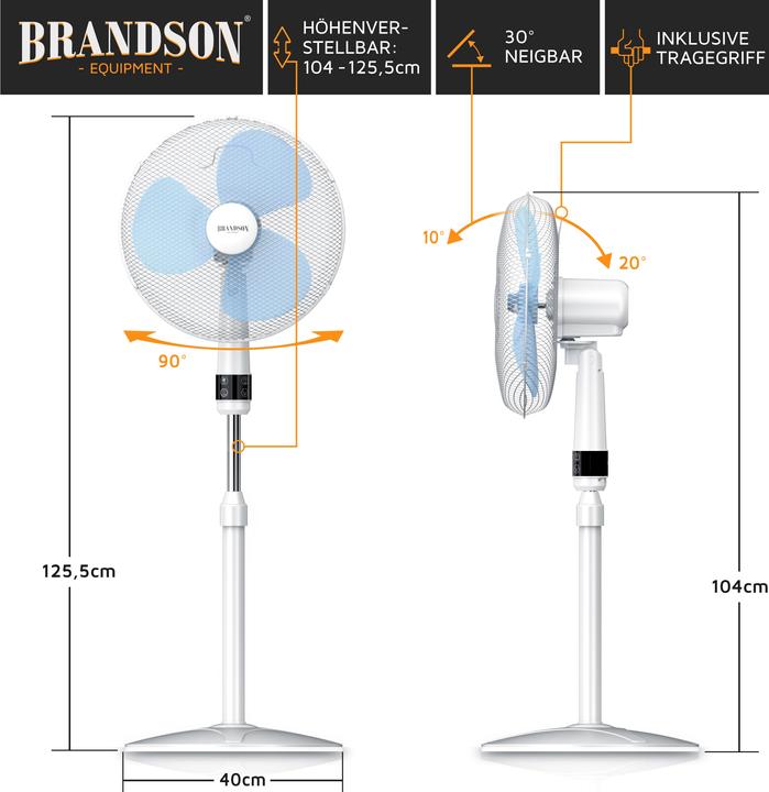 Immagine prodotto Brandson Ventilatore a piedistallo (45 dB)