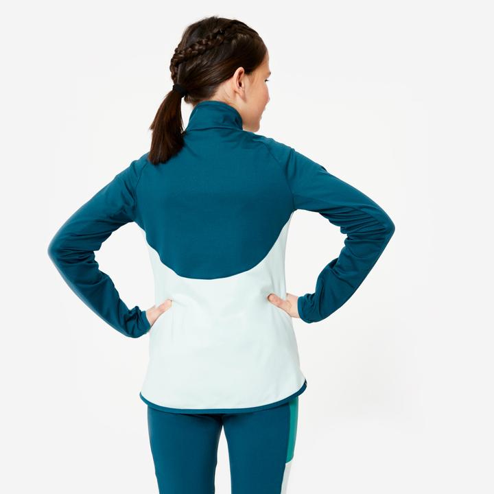 Image du produit Decathlon Veste de survêtement fille cintrée - bleu/vert (12, 13, 14)