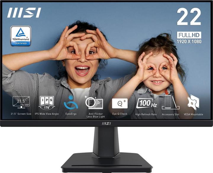 Actual product image MSI PRO MP225 computer monitor (21.5") pixels Full HD LED Black (1920 x 1080 pixels, 21.50")