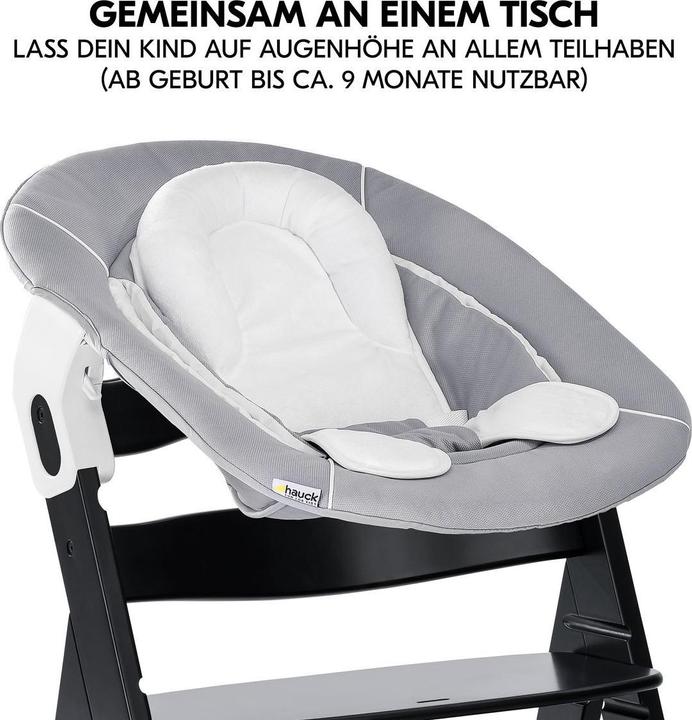 Produktbild Hauck Hochstühle Alpha Plus Black 4-tlg. Newborn Set - Hochstuhl (Hochstuhl)