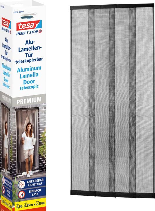 Produktbild tesa Insektenschutz Alu Lamellentür für Balkon- und Terrassentüren (95 x 220 cm)
