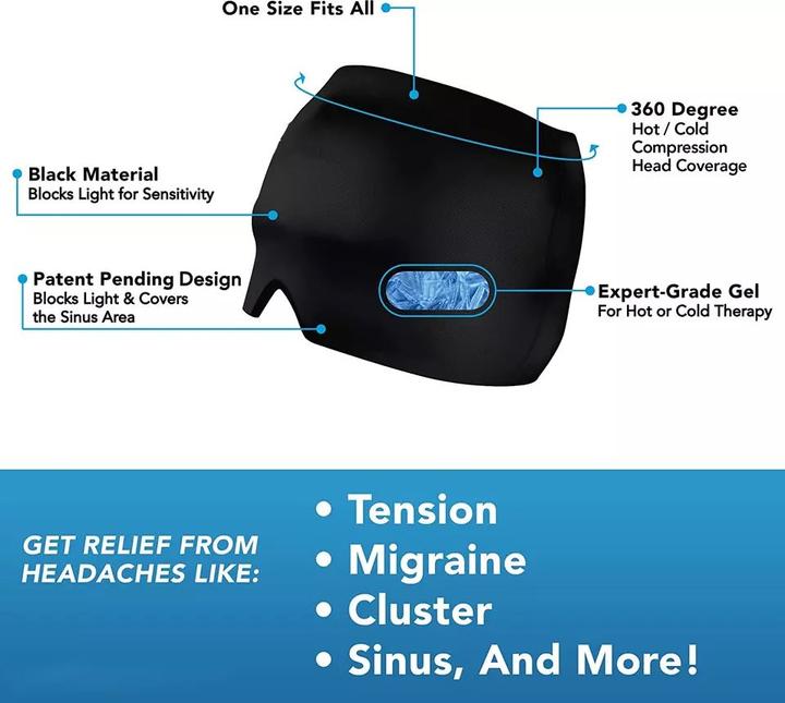 Image du produit PhoneLook Masque / bonnet universel anti-migraine thérapie froid et chaud pour adulte (1 x)