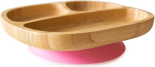 Image du produit Eco rascals Assiette en bambou à ventouse et à compartiments, rose