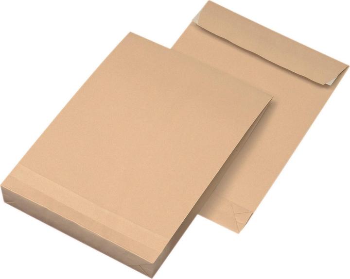 Image du produit Mailmedia Pochettes à soufflet DIN B4 sans fenêtre marron avec pli de 4,0 cm, 100 pcs. (1 x)