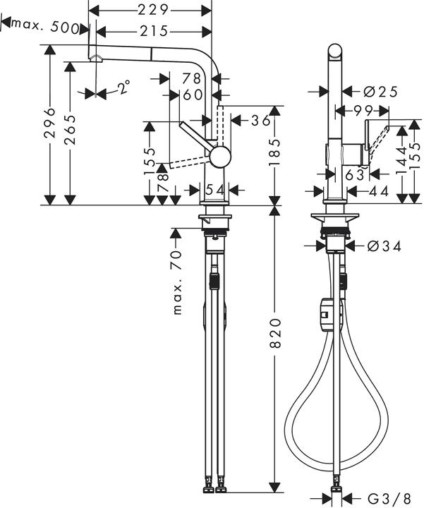 Produktbild hansgrohe HG Einhebel-Spültischmischer 240 TALIS M Ausziehauslauf mattschwarz