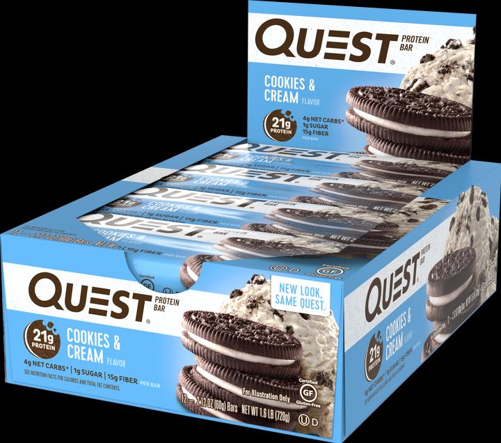 Actual product image Quest Bar (Cookies & Cream, 12 pcs., 720 g)
