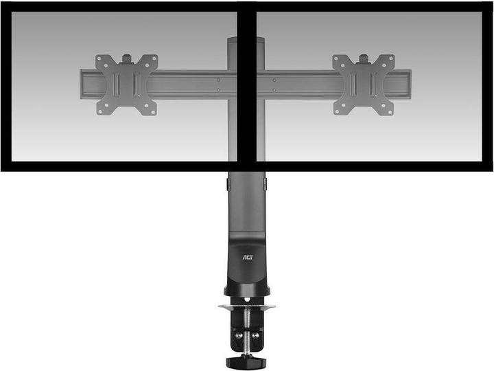 Image du produit Support de bureau pour écran avec barre transversale, 2 écrans jusqu'à 27 pouces, avec vis à molette (Tables, 27")