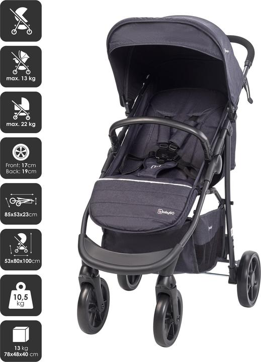 Produktbild BabyGo Style 3in1 - Combi Kinderwagen - Zwart
