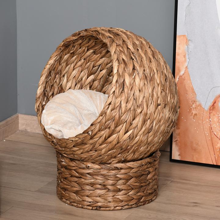 Actual product image PawHut Cat house made of rattan weave (Cat)