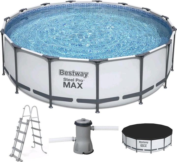 Actual product image Bestway Steel Pro MAX Frame Pool complete set with filter pump Ø 457 x 122 cmRound (Ø 457 x 122 cm)