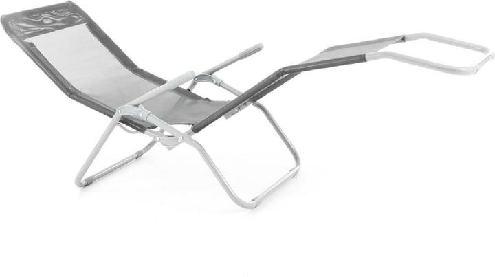 Produktbild VCM Gartenliege Bäderliege 160 cm Textilene Grau Armlehne Stahl Relaxliege klappbar (160 cm)
