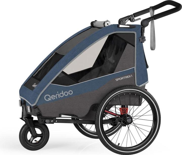 Actual product image Qeridoo Kinderfahrradanhänger Sportrex 2 Limited Edition Jeans Blue Kollektion 2023