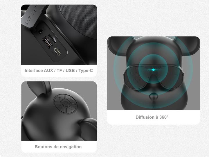 Actual product image VR Shinecon Portable Bluetooth speaker 5.2 model Bear 3W (4 h, Battery operated)