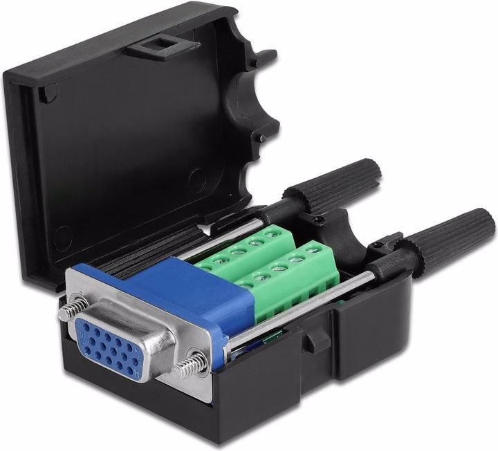 Produktbild Delock Adapter VGA 10Pin Terminalblock Buchse mit Gehäuse (Sub-D 15, 5.18 cm)