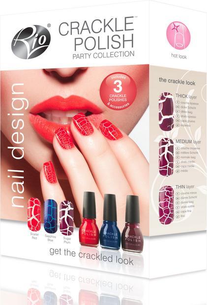 Image du produit Rio Crackle Nails Party Nail Kit ( NCRP) (Bleu, Red, Bourgogne, Vernis couleur)