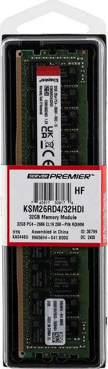 Produktbild Kingston KSM26RD4/32HDI (1 x 32GB, 2666 MHz, DDR4-RAM, R-DIMM)