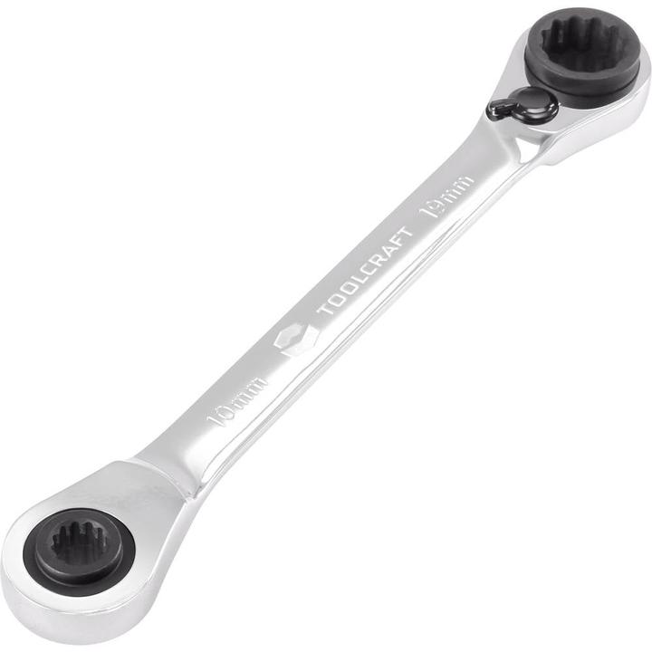 Produktbild Toolcraft 4 in 1 Doppel-Ratschenringschlüssel 10x13 - 17x19, umschaltbar (19 mm, 10 mm, 17 mm, 13 mm)
